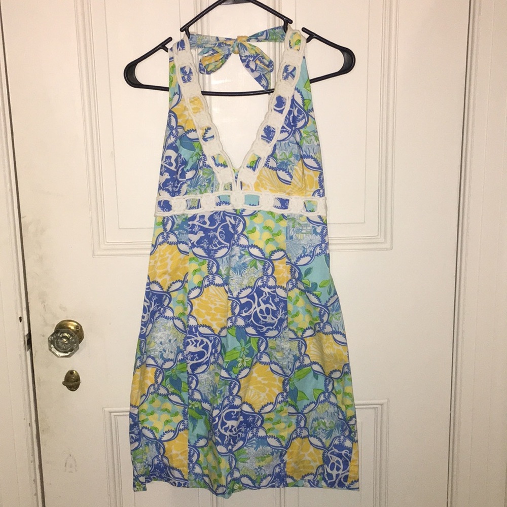 Lilly Pulitzer Cocoa Halter Tie Dress Size 6